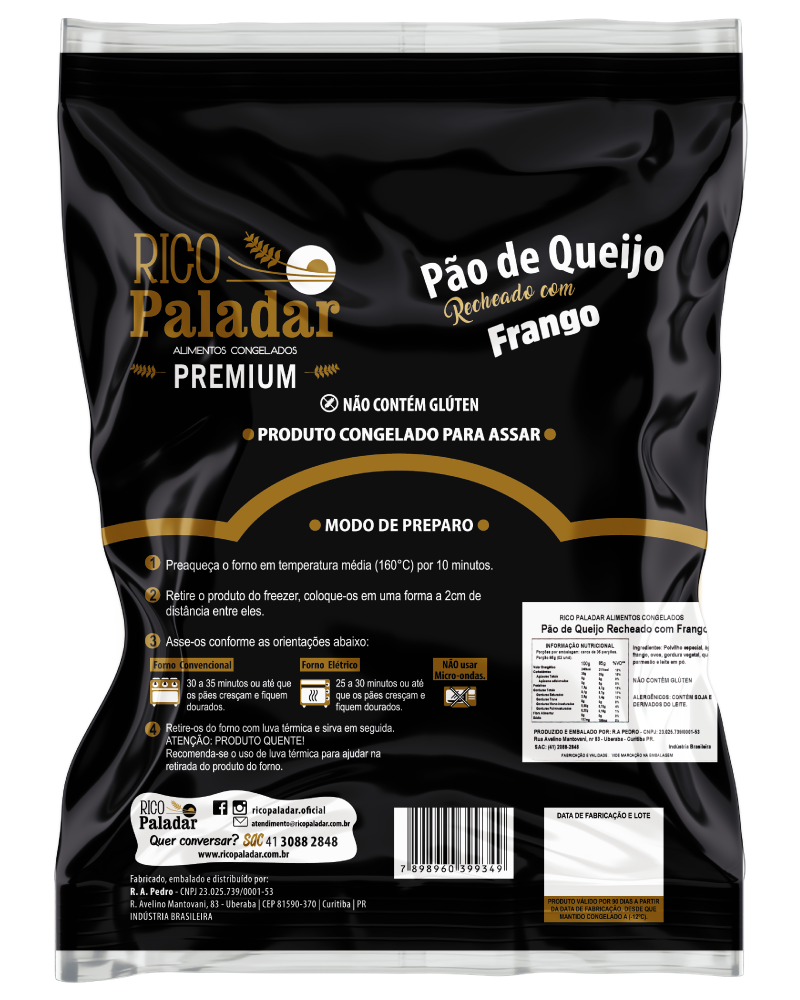 Pão de Queijo Recheado com Frango